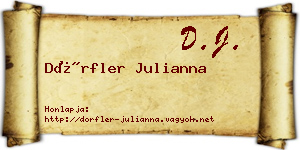 Dörfler Julianna névjegykártya